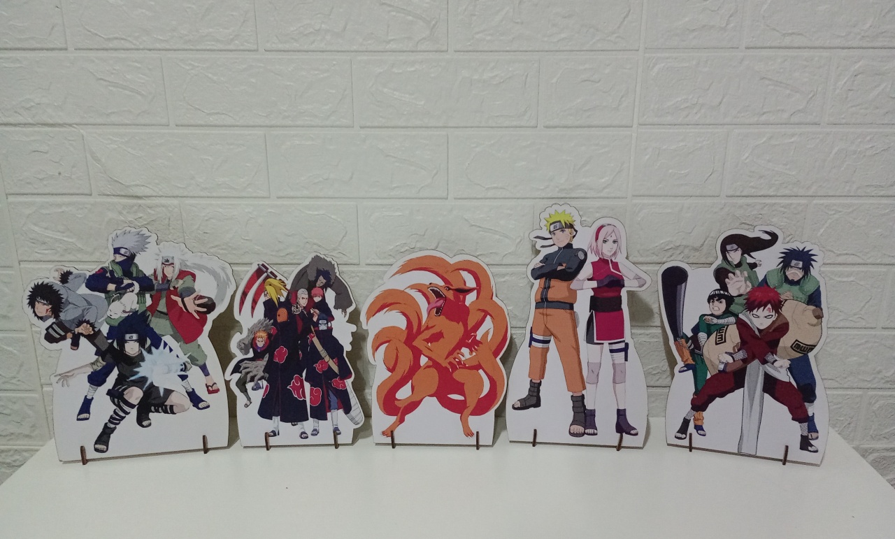 Kit Displays Naruto Mdf Com 5 Unidades  - Cassia Decore e Celebre