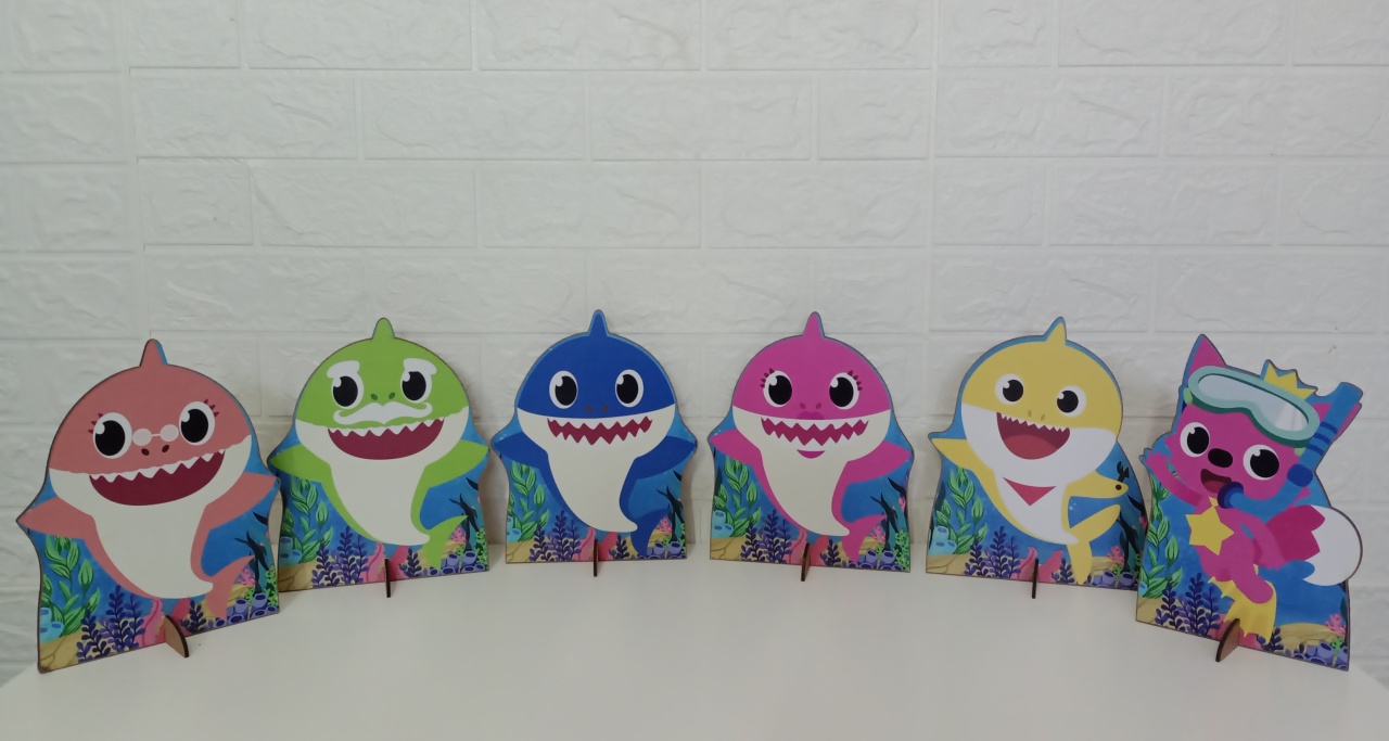Displays Baby Shark Mdf C/6 Unidades  - Cassia Decore e Celebre