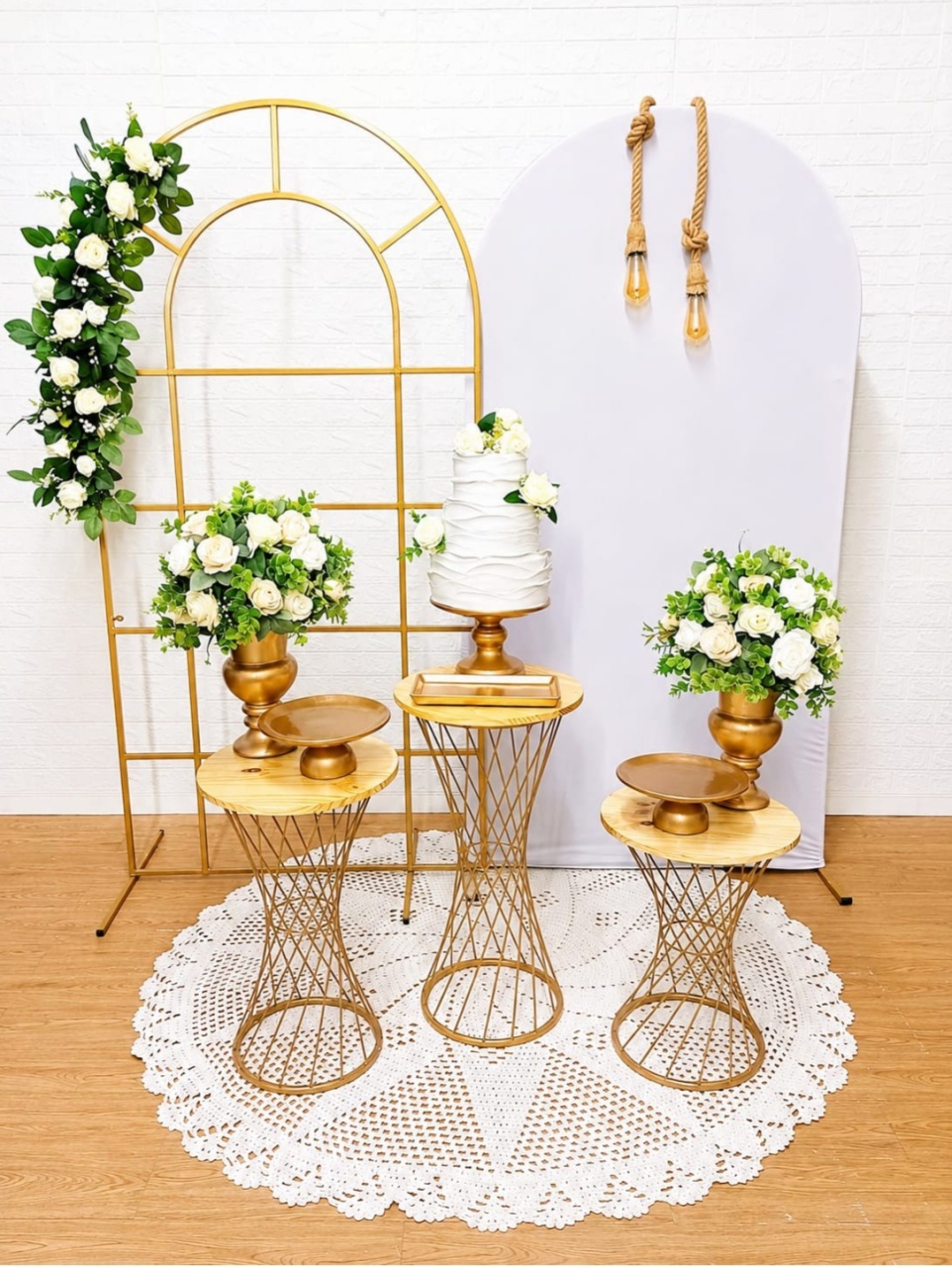 Kit Painel Janela E Painel Romano Kit Mesas Trançadas E Peças Cerâmicas 2 - Cassia Decore e Celebre