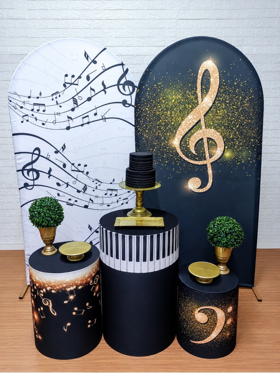 Kit 2 Painéis Romanos Musicais C/ Cilindros Personalizados - Cassia Decore e Celebre