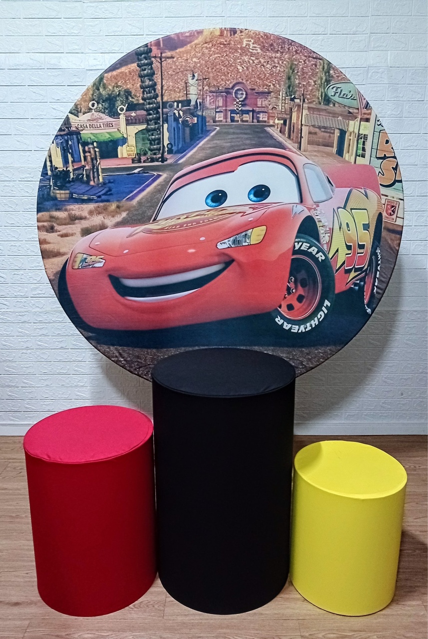 Relâmpago Mcqueen Carros Kit Padrão 1 C/ Capas de Cilindros Cores Lisas - Cassia Decore e Celebre