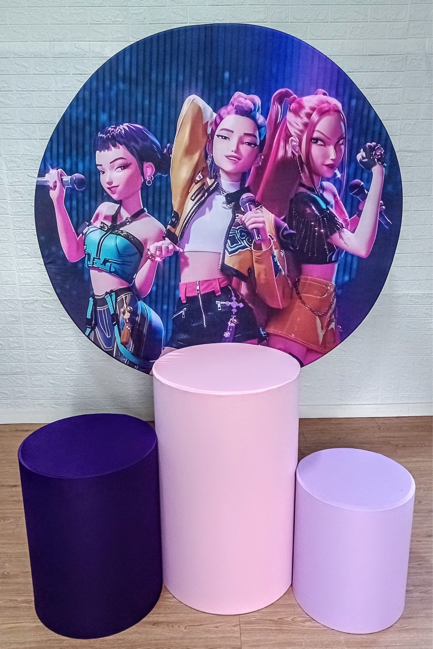Guerreiras Kpop Kit Padrão 1 Com Capas  de Cilindros Lisas   - Cassia Decore e Celebre