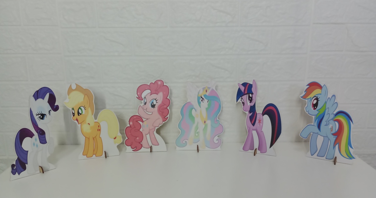  Kit Displays My Little Pony Mdf 6 Unidades - Cassia Decore e Celebre