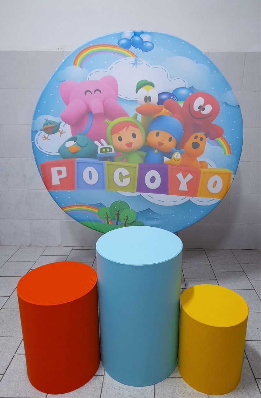 Pocoyo Kit Padrão 1 C/ Capas  de Cilindros Lisas    - Cassia Decore e Celebre