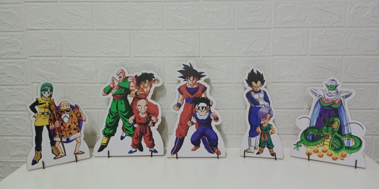 Displays de Mesa Mdf Goku Dragon Ball Z 5 Unidades - Cassia Decore e Celebre