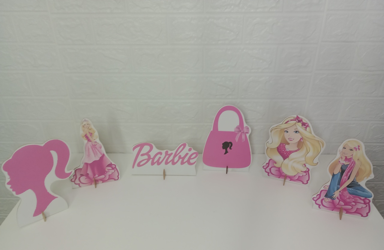 Displays de Mesa Barbie Com 6 Unidades - Cassia Decore e Celebre
