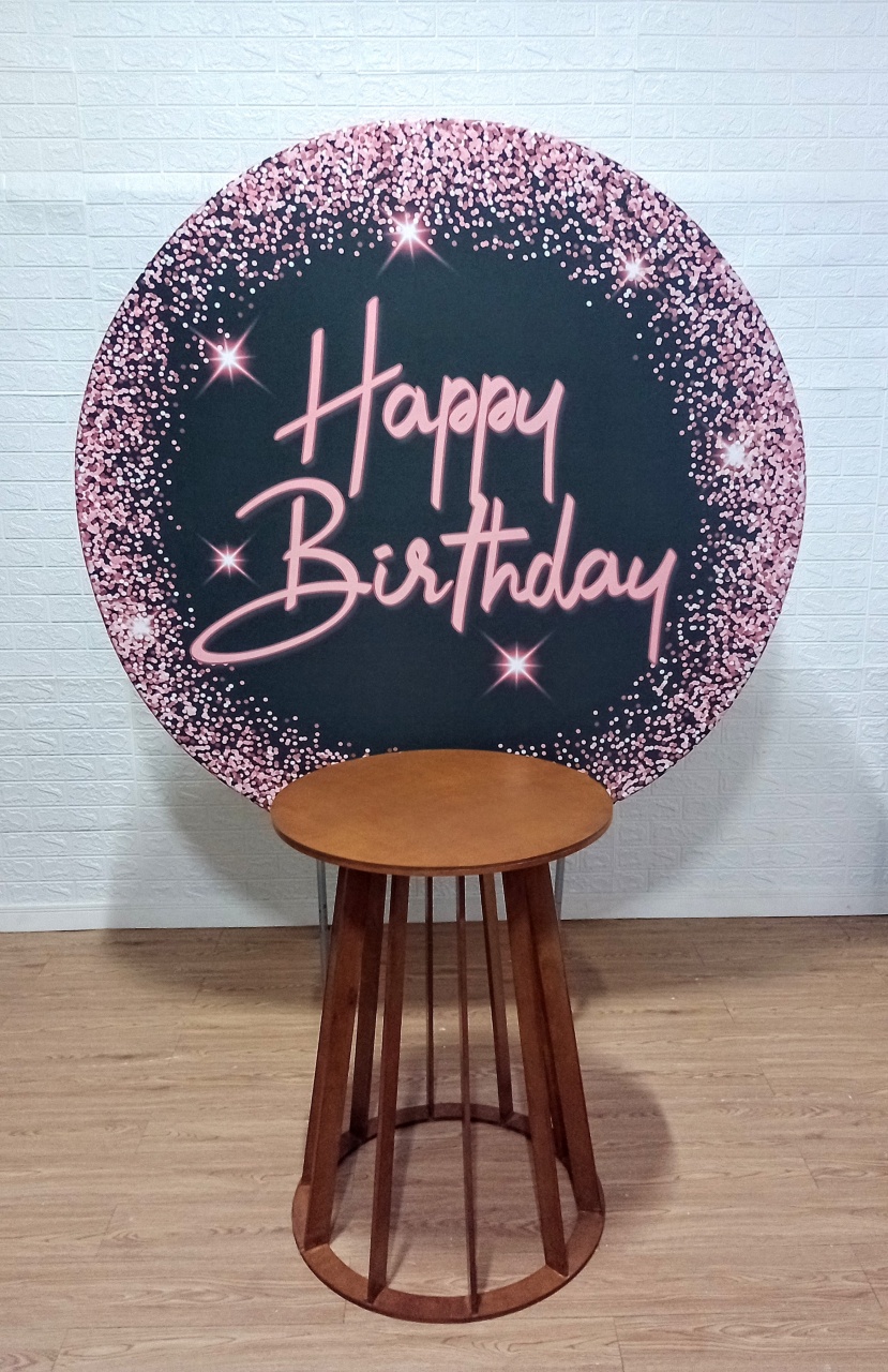 Kit Capa de Painel Redondo 1,50 M + 1 Mesa Cônica G - Cassia Decore e Celebre