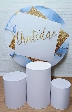 Gratidão Dourado Branco E Azul Kit Padrão 1 - Cassia Decore e Celebre
