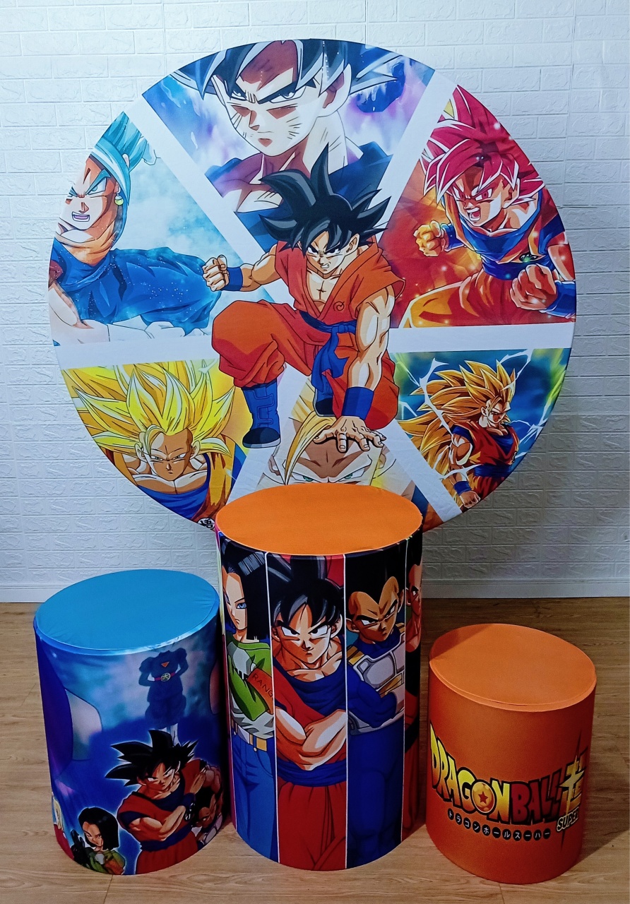 Goku Dragon Ball Z Kit Padrão 1 Com Capas de Cilindros Personalizadas  - Cassia Decore e Celebre