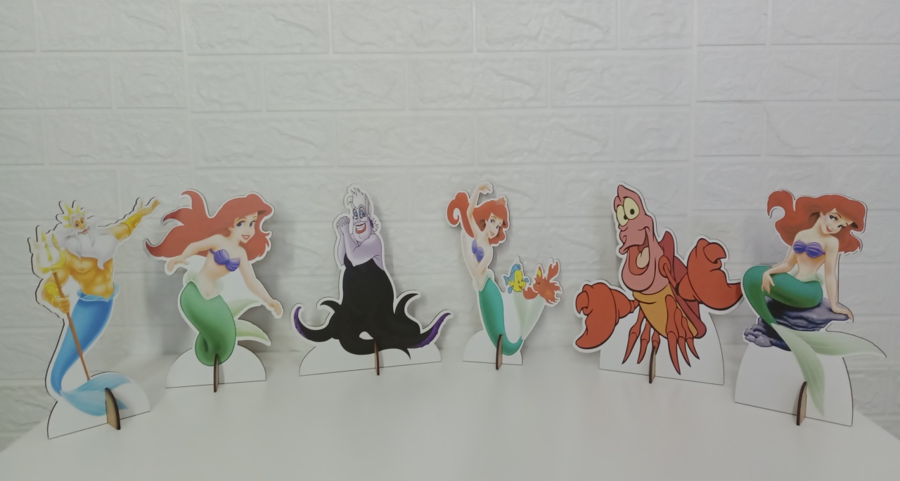  Kit Displays Pequena Sereia Mdf 6 Unidades   - Cassia Decore e Celebre