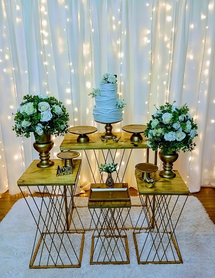 3- Kit Luxo Com Mesas Treliça Várias Ocasiões - Cassia Decore e Celebre
