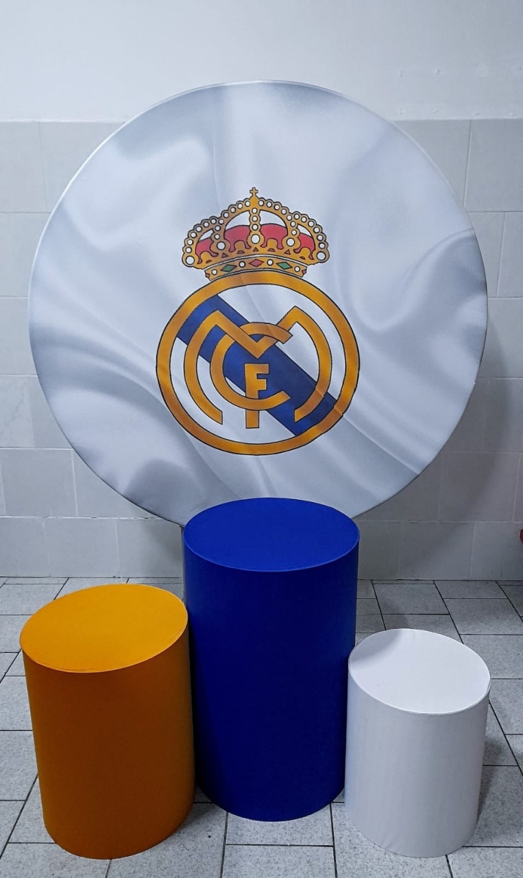 Real Madrid Kit Padrão 1 C/ Capas  de Cilindros Lisas  - Cassia Decore e Celebre