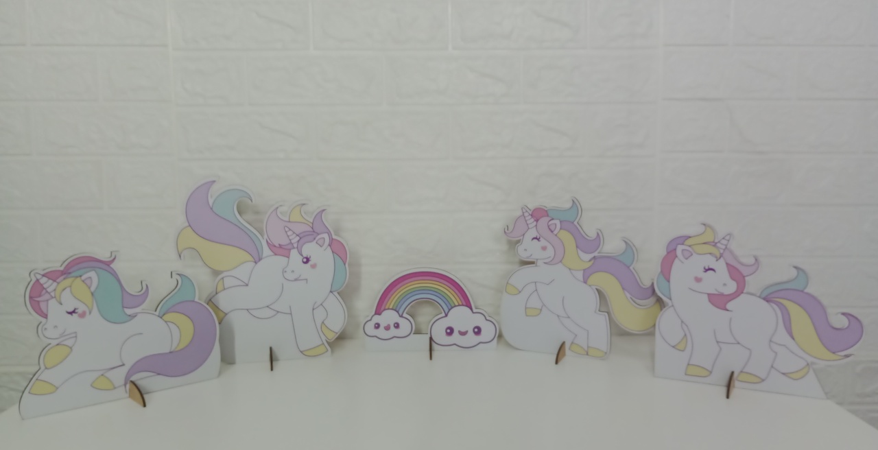  Kit Displays Unicórnio Mdf 5 Unidades  - Cassia Decore e Celebre