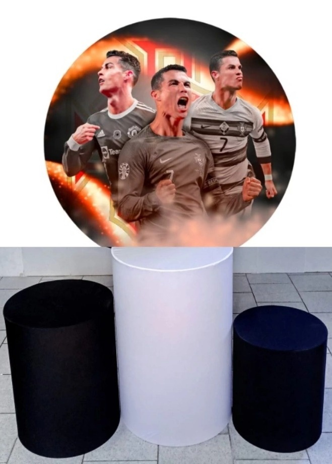 Cristiano Ronaldo Kit Padrão 1 C/ Capas  de Cilindros Lisas  - Cassia Decore e Celebre