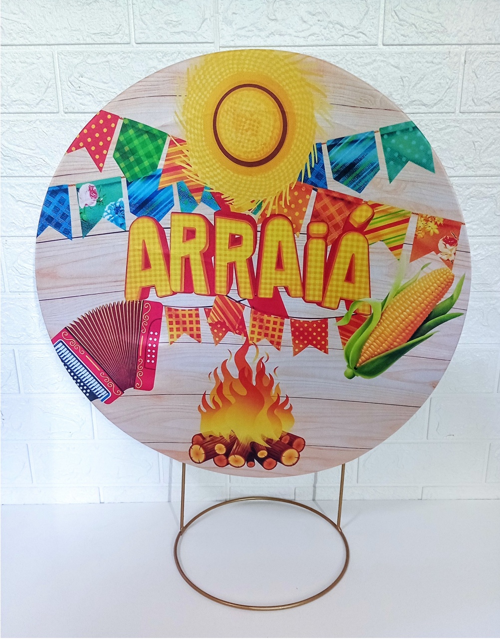 Capa Festa Junina Arraiá 50 Cm Mini Festa - Cassia Decore e Celebre