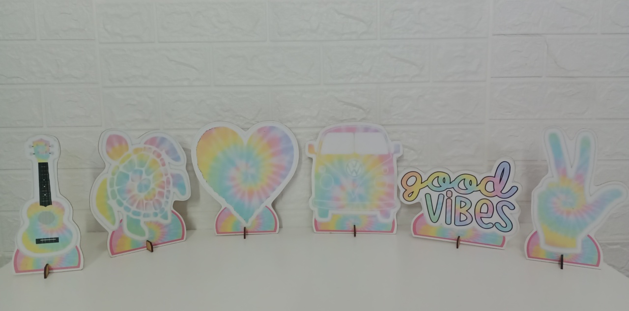  Kit Displays Tie Die Mdf 6 Unidades - Cassia Decore e Celebre
