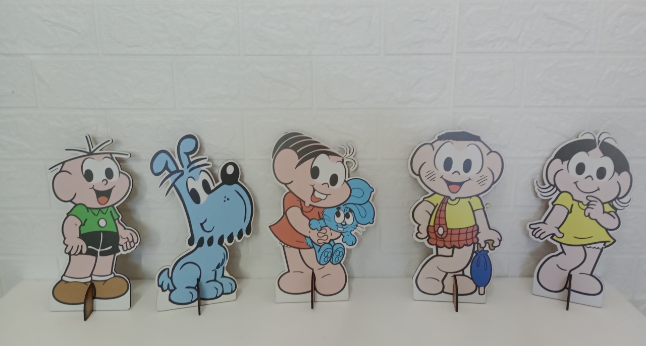 Displays Turma da Mônica Mdf C/5 Unidades - Cassia Decore e Celebre