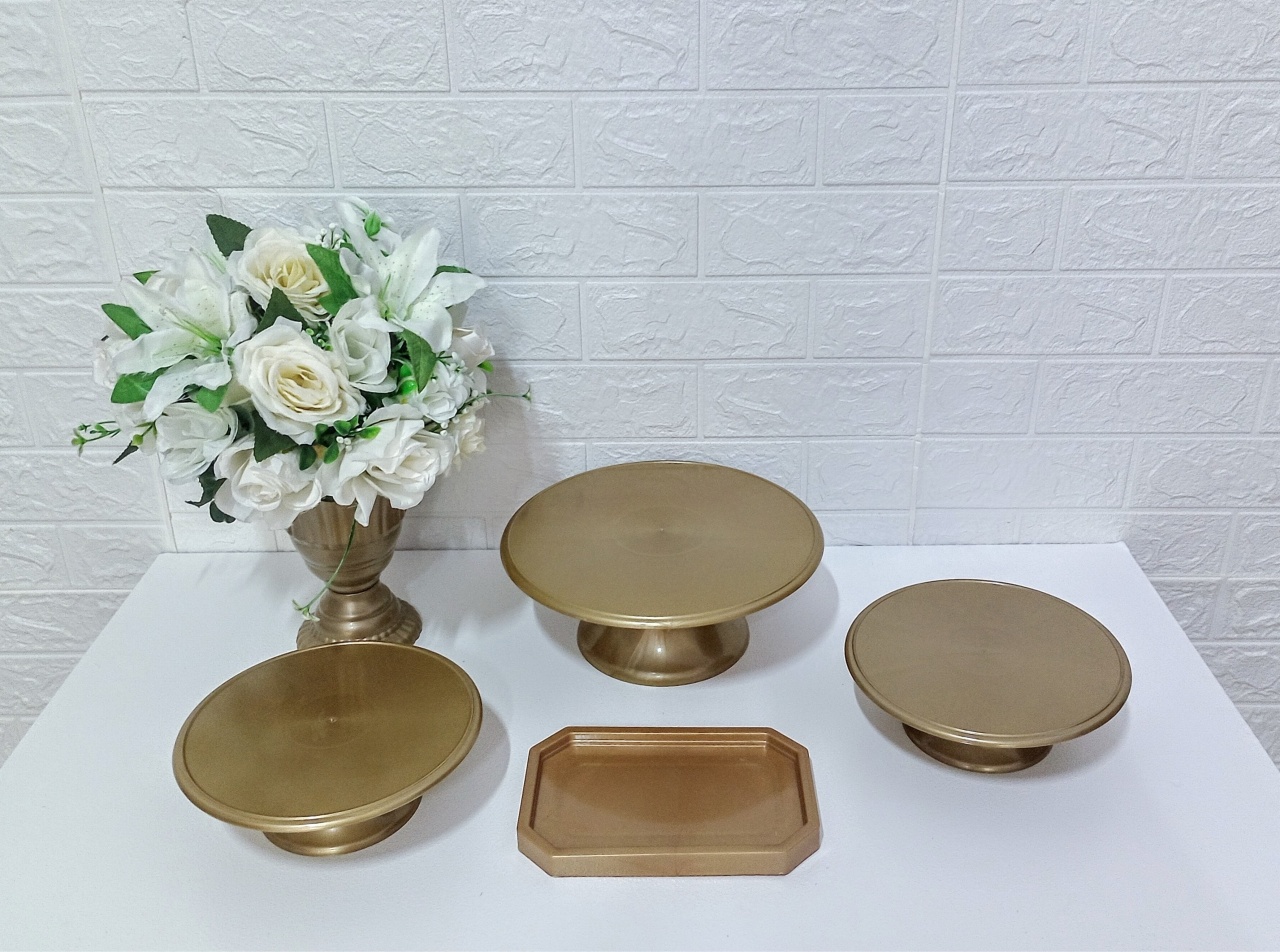 Kit Bandejas / Vasos - Dourado 1 - Cassia Decore e Celebre