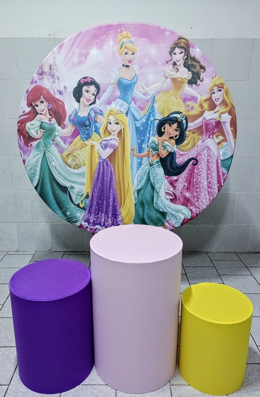Princesas Kit Padrão 1 Com Capas de Cilindros Lisas  - Cassia Decore e Celebre