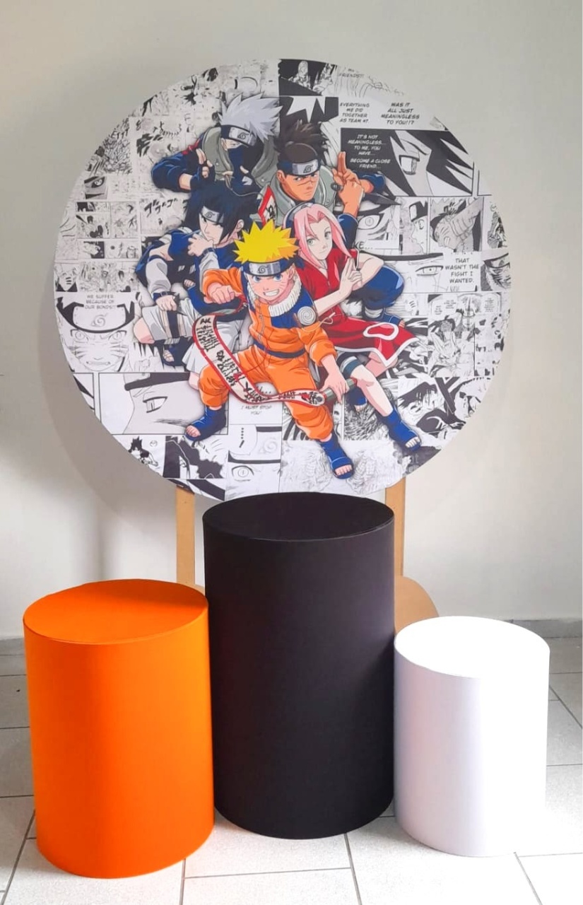 Naruto Kit Padrão 1 C/ Capas  de Cilindros Lisas  - Cassia Decore e Celebre