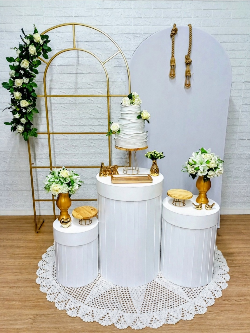 Kit Painel Janela, Painel Romano, Cilindros Ripados Com Peças de Ferro 3 - Cassia Decore e Celebre