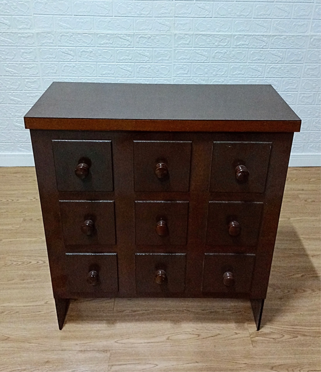 Cômoda Fake 9 Gavetas M Marrom Mdf (L: 30, C:68, A:75)  - Cassia Decore e Celebre