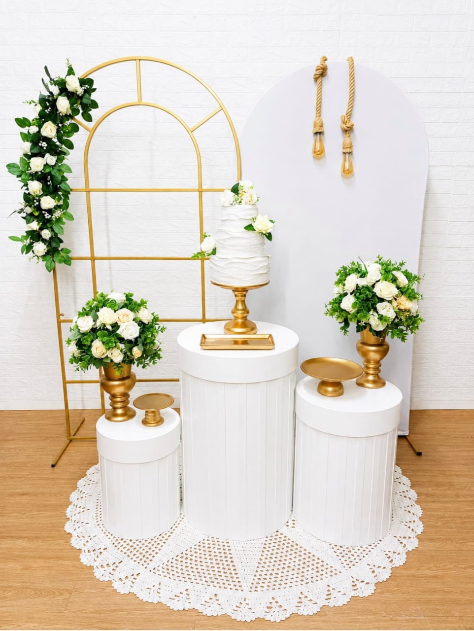 Kit Painel Janela, Painel Romano, Cilindros Ripados Com Peças de Cerâmica 2 - Cassia Decore e Celebre