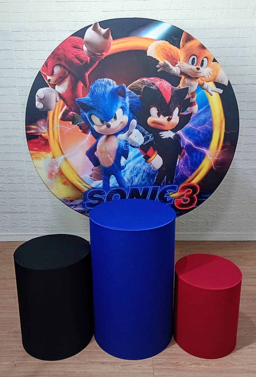 Sonic 3 Kit Padrão 1 C/ Capas  de Cilindros Lisas  - Cassia Decore e Celebre