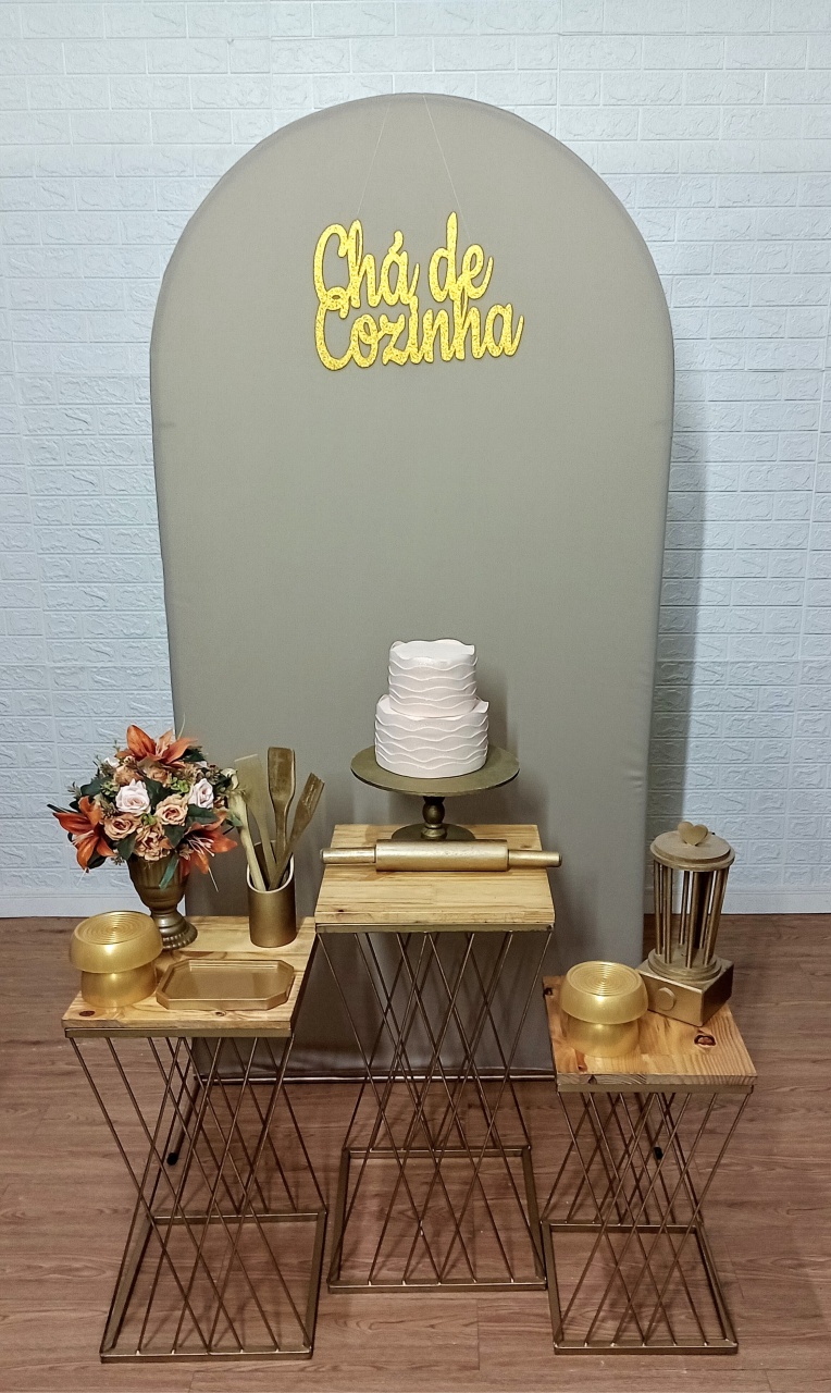 Kit Painel Romano Chá de Cozinha Kit 3 Mesas Treliças+ Utensílios Mdf   - Cassia Decore e Celebre