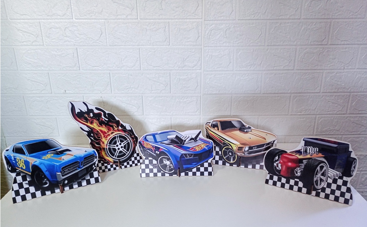 Display de Mesa Mdf Hot Wheels 5 Unidades - Cassia Decore e Celebre