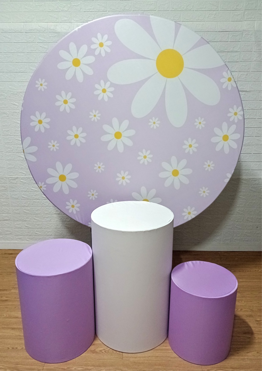 Margarida Lilás Kit Padrão 1 Com Capas de Cilindros Lisas  - Cassia Decore e Celebre
