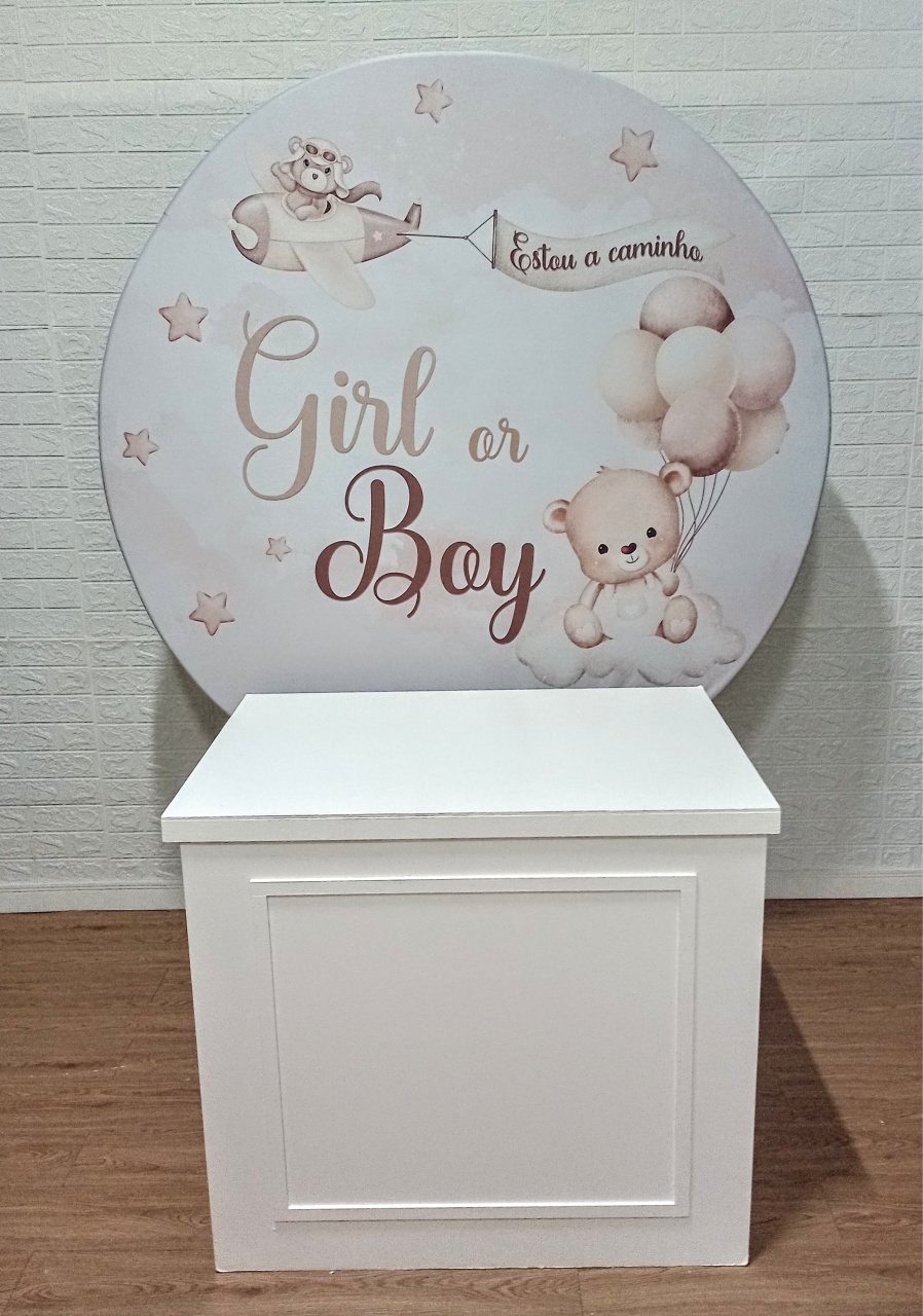 Cômoda Fake Boiserie G Branca Mdf + Suporte Painel E Capa 1,50 Chás  - Cassia Decore e Celebre