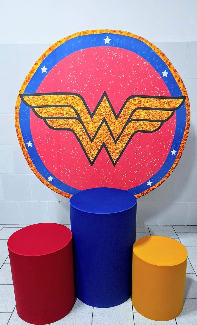 Símbolo Mulher Maravilha Cute Kit Padrão 1 Com Capas Lisas  - Cassia Decore e Celebre