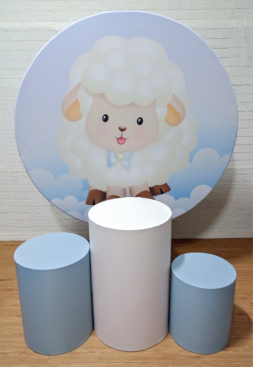 Ovelhinha Azul Kit Padrão 1 Com Capas de Cilindros Lisas   - Cassia Decore e Celebre