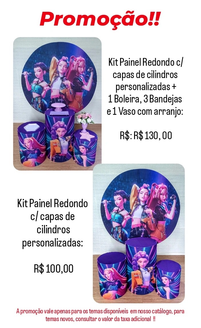 Promoção Kit Padrão C/ Capas de  Cilindros Personalizados - Cassia Decore e Celebre