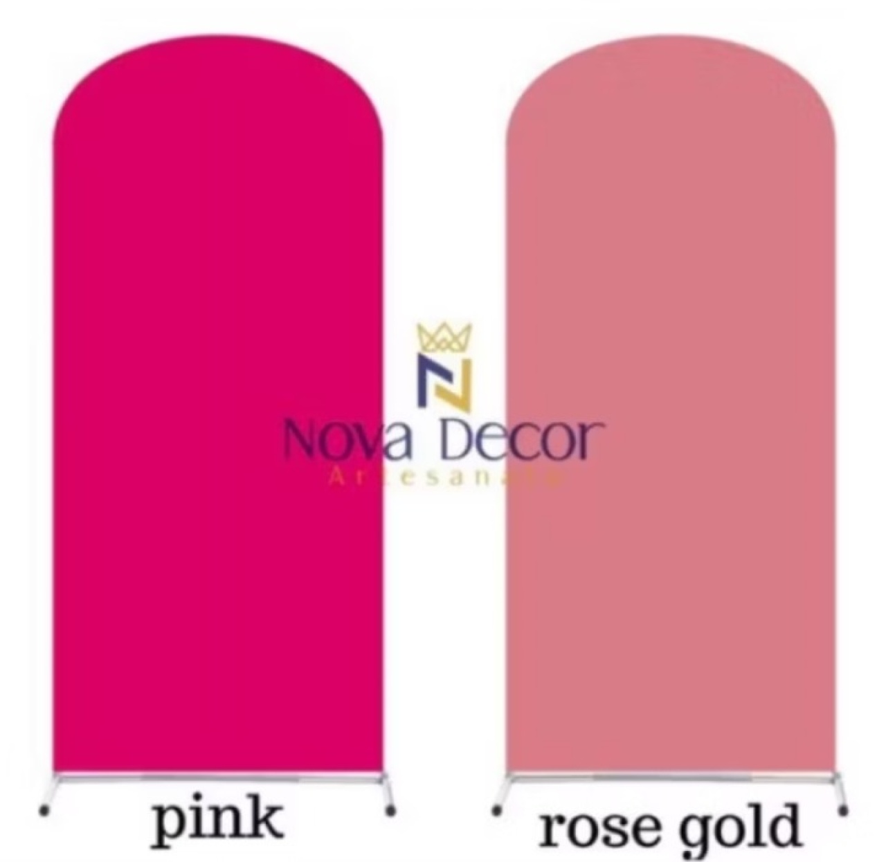 Kit Capa de Painel Romano Dupla Face 2 X 1 Rose E Pink E Suporte Romano 2X1  - Cassia Decore e Celebre