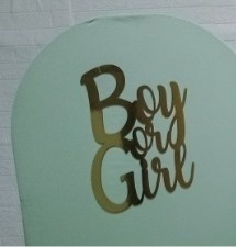 Letreiro Chá Revelação Boy Ou Girl Mdf Com Vinil Dourado - Cassia Decore e Celebre