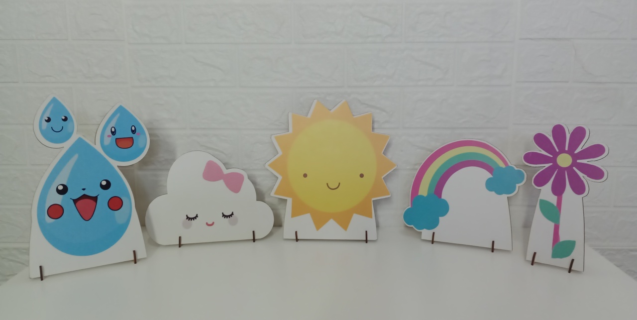 Kit Displays Chuva de Amor Mdf 6 Unidades - Cassia Decore e Celebre