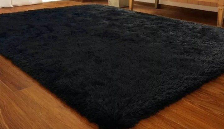 Tapete Peludo Preto 2X1,50M - Cassia Decore e Celebre