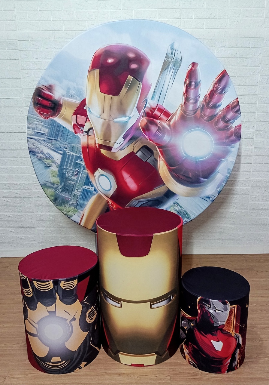 Homem de Ferro Kit Padrão 1 C/ Capas de Cilindros Personalizadas - Cassia Decore e Celebre