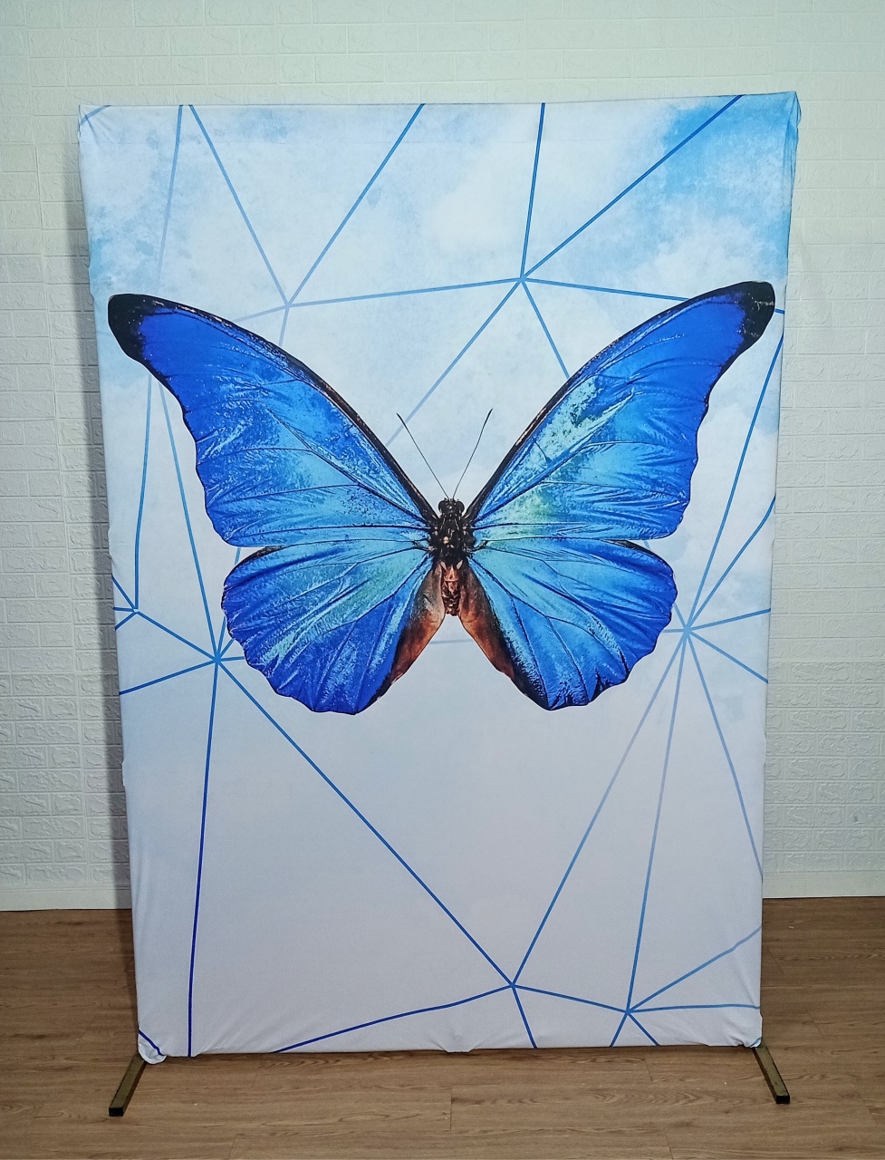 Kit Painel Retangular Lateral C/ Capa 2,20X1,50  Borboleta Grande Azul - Cassia Decore e Celebre
