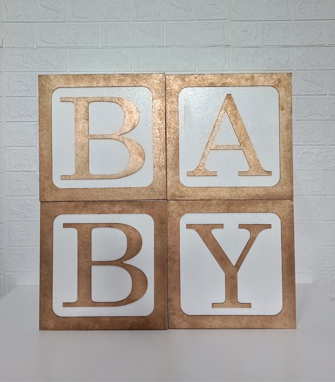 Kit Cubo Baby Com Moldura Dourada - Cassia Decore e Celebre