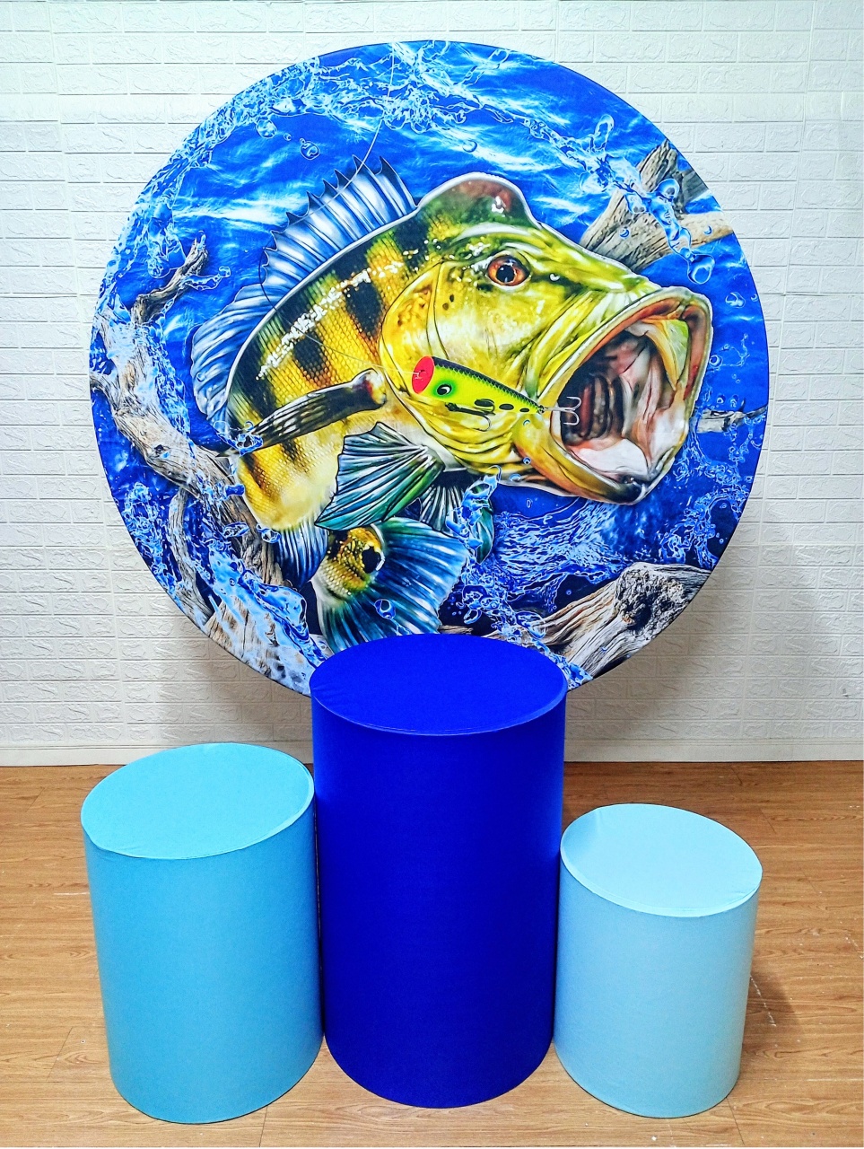 Pescaria Peixe Kit Padrão 1 Com Capas de Cilindros Lisas - Cassia Decore e Celebre