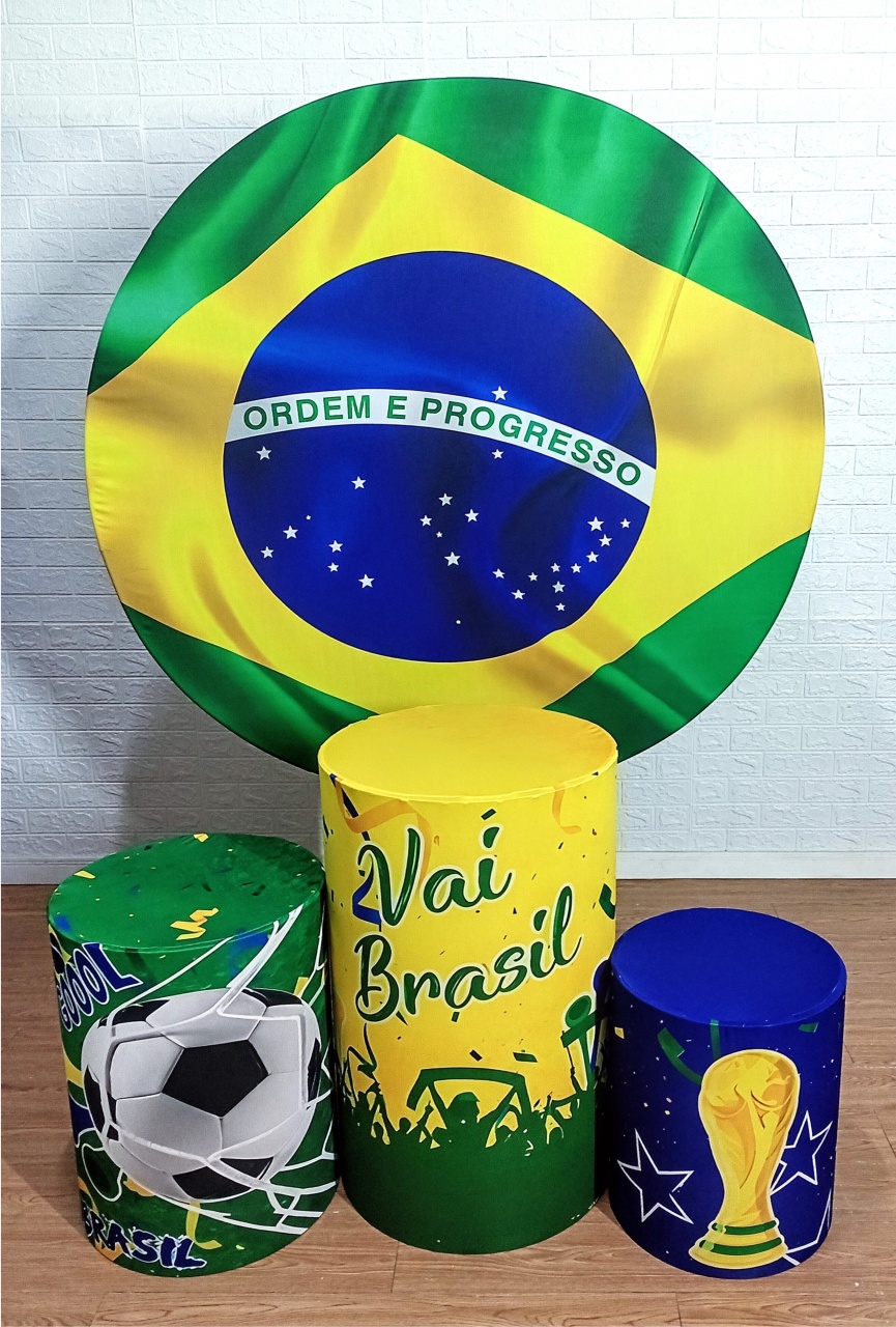 Brasil Kit 1 Com Capa de Cilindros Personalizadas - Cassia Decore e Celebre