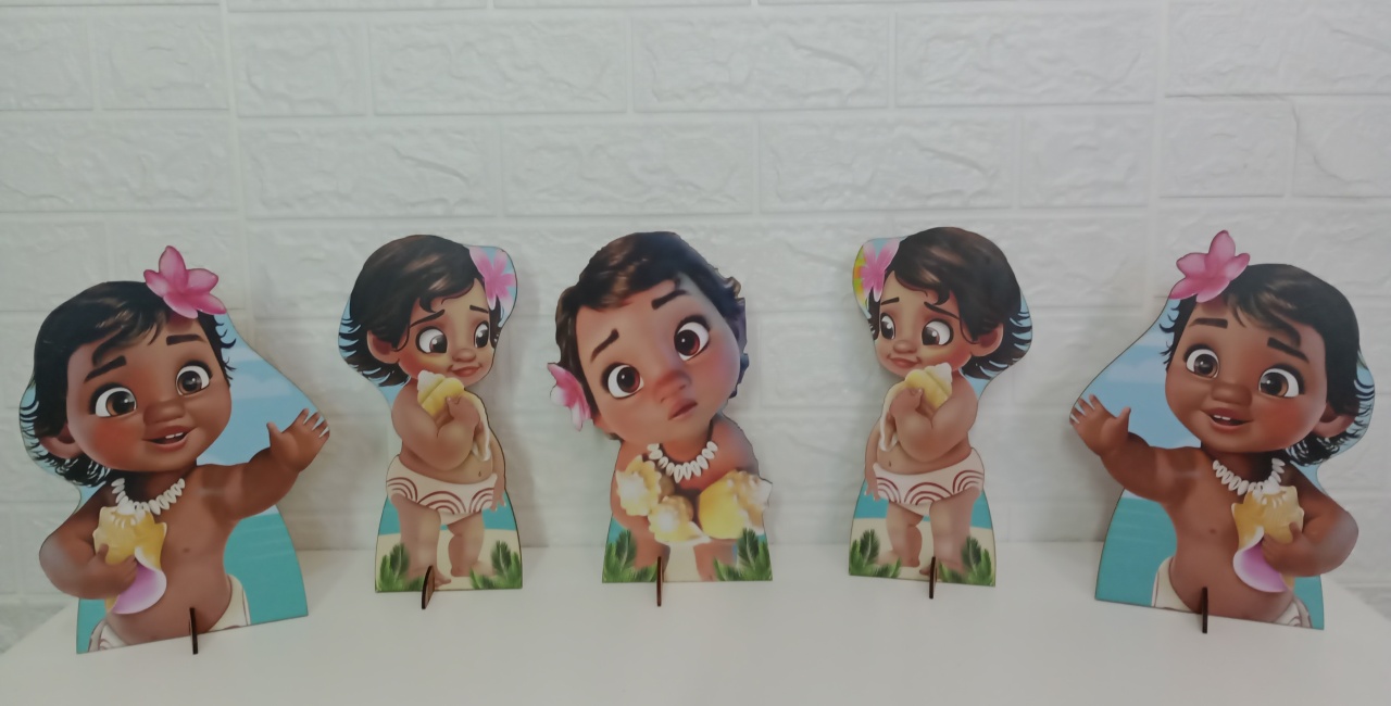  Kit Displays Moana Baby Mdf 5 Unidades   - Cassia Decore e Celebre