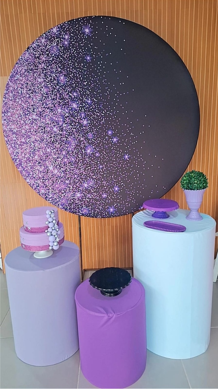 Kit Básico Hello Preto Com Glitter Roxo Pegue E Monte  - Decorações Paula Souza
