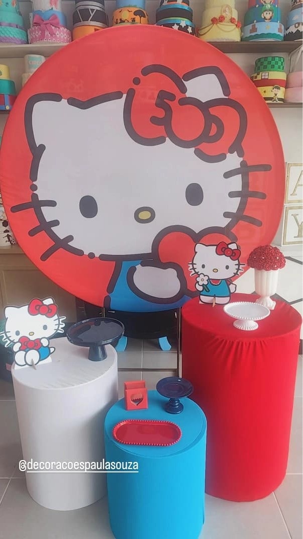 Kit Básico Hello Kitty Vermelha Pegue E Monte (Cópia) - Decorações Paula Souza