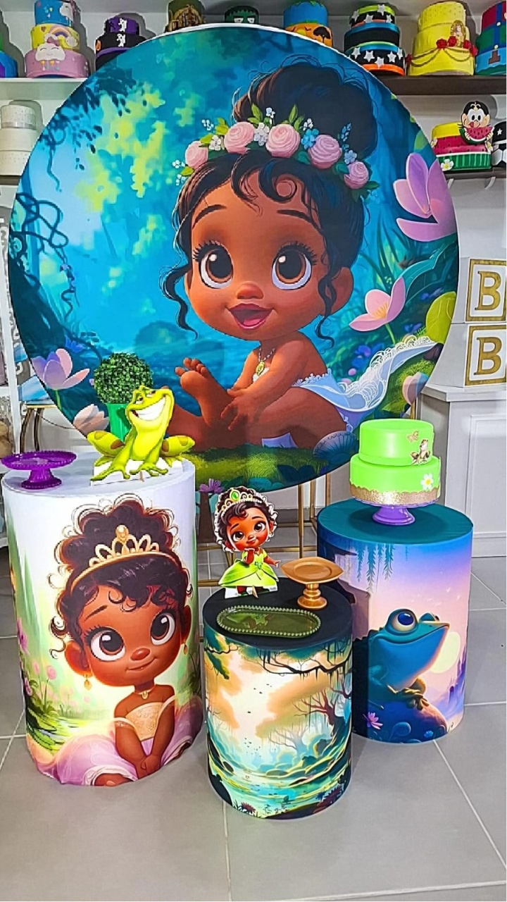 Kit Básico Tiana Baby Pegue E Monte  - Decorações Paula Souza