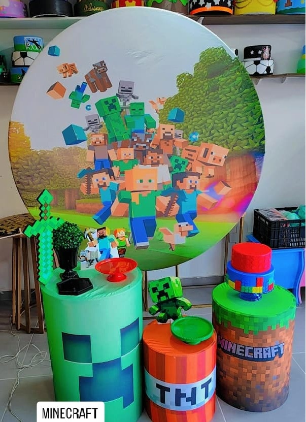 Kit Básico Minecraft 2 Pegue E Monte  - Decorações Paula Souza