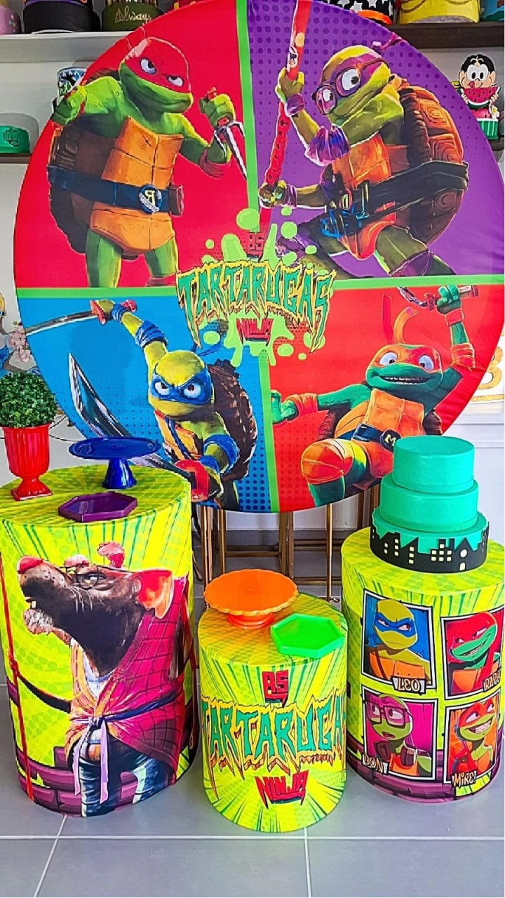 Kit Básico Tartarugas Ninjas Pegue E Monte  - Decorações Paula Souza
